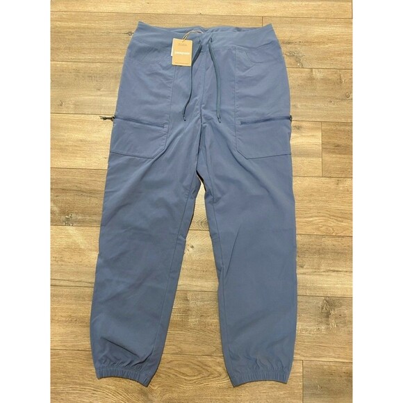 Patagonia Pants - Patagonia Quandary Joggers Womens L Blue Gray Drawstring Cargo Stretch Pants New